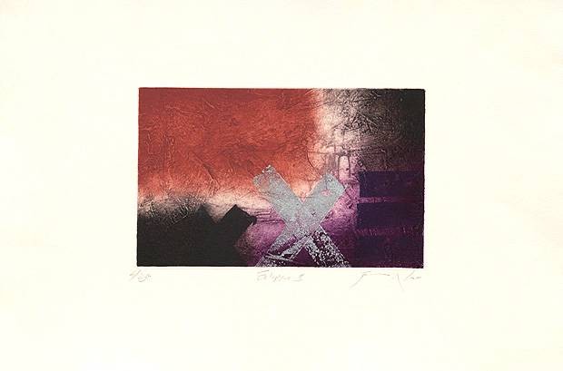 Cox James Eclipse II (Radierung, handsigniert) (Abstrakt, Grafik, Farbwolken, Radierung, Original, signiert, Wohnzimmer, Büro,)