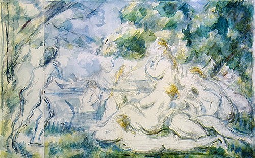 Paul Cézanne, Badende. (Cézanne,Paul,1839-1906,Zürich,Stiftung Sammlung E.G. Bührle,Aquarell,Szizze,Cézanne,Paul Cézanne)