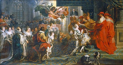 Peter Paul Rubens, Die Krönung der Maria de'Medici zur Königin in Saint-Denis am 13. Mai 1610. (Paris,Musée du Louvre,Rubens,Peter Paul,1577-1640,Lwd.,Medici,Geschichte, Frankreich,Rubens, Peter Paul 1577-1640)