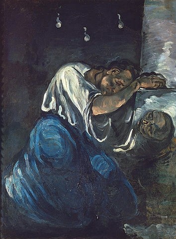 Paul Cézanne, Die trauernde Magdalena. Gegen 1869. (Cézanne,Paul,Paris,Musée d'Orsay,1839-1906,Heilige Maria Magdalena,Heilige,Leid,Cézanne, Paul 1839-1906)