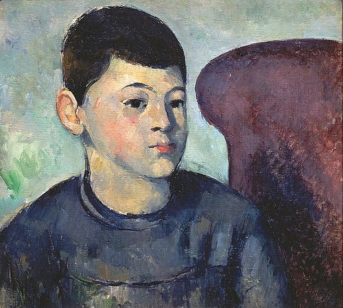 Paul Cézanne, Bildnis des Sohnes des Künstlers. Um 1881-82 (Cézanne,Paul,1839-1906,Paris,Musée de l'Orangerie,Öl auf Leinwand,19. Jahrhundert,Portrait,Post-Impressionismus,Kind,Cézanne, Paul 1839-1906,Cezanne,Sohn,Junge,schwarzhaarig,Brustbild)