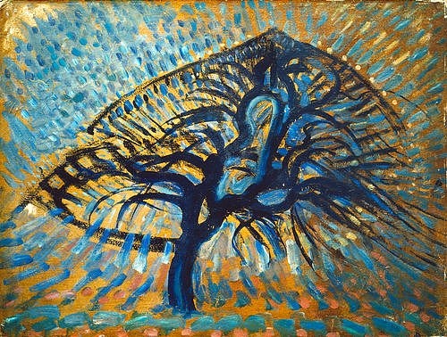 Piet Mondrian, Der blaue Baum. (Basel,Galerie Beyeler,Mondrian,Piet,1872-1944,Mondrian,Piet Mondrian)