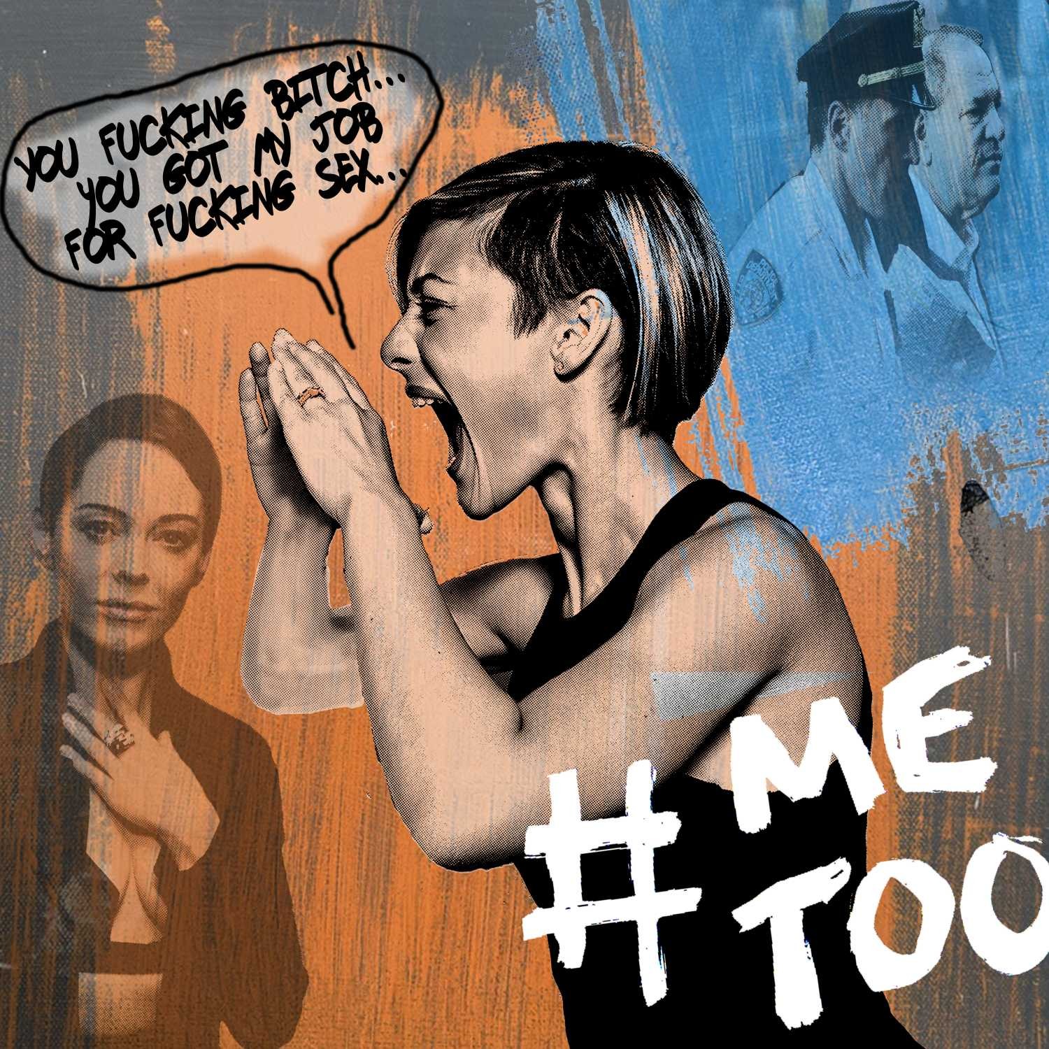 Peter Sander, Weinstein (Missbrauch, Verhaftung, Frauenbewegung, Kombination Foto und Malerei, Popart Künstler, modern, illustrativ, Wunschgröße, Treppenhaus, Wohnzimmer,)