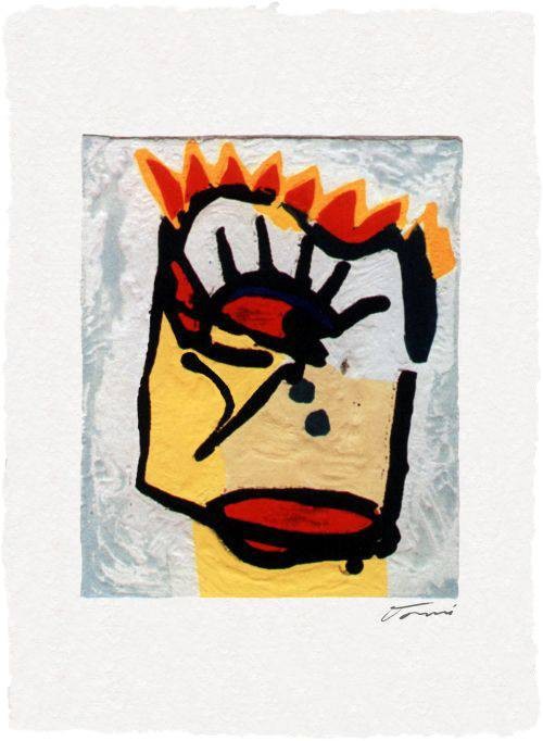 Tormi Jan Verlorene Welten (Carborundum-Radierung, handsigniert) (Abstrakt, Abstrakte Grafik, Moderne, Ornamente, Muster, Antropomorphe Formen, Original, signiert, Büro, Wohnzimmer)