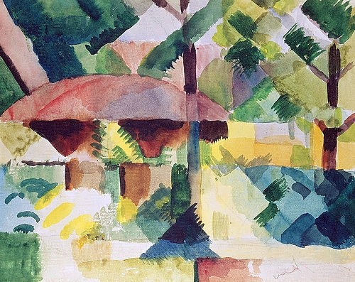 August Macke, Garten (Garteneingang). 1914. (Macke,August,1887-1914,Halle,Museum Moritzburg,Aquarell/Bleistift/Papier,Gärten,Macke, August 1887-1914)