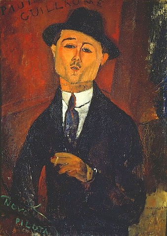 Amadeo Modigliani, Bildnis Paul Guillaume. (Modigliani,Amadeo,1884-1920,Paris,Musée de l'Orangerie,mann,Rauchen,Junge,Modigliani, Amadeo,anzug,hut,zigarette)