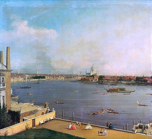 Canaletto (Giovanni Antonio Canal), London, Themse und City von Richmond House aus gesehen. 1746/1747. (Canaletto (Giovanni Antonio Canal),1697-1768,Goodswood,Slg.Duke of Richmond,Flüsse,England,London,Canaletto (Giov.Antonio Canal) 1697-1768)