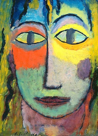 Alexej von Jawlensky, Medusa. 1923. (Gesicht, Kopf, abstrahiert, Expressionismus, Klassische Moderne, Blauer Reiter, Treppenhaus, Wohnzimmer, Klassische Moderne, Wunschgröße, bunt)