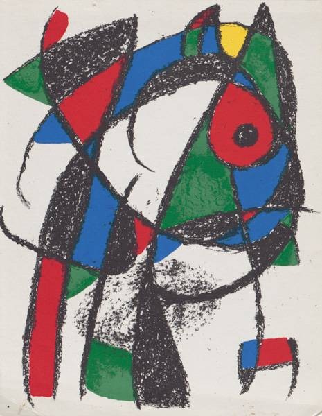 Miro Joan Volume 2 Blatt 1 unsigniert (Lithog.Buchauflage) (Surrealismus, Surreal, figurativ,  Muster, Ornamente,  Wohnzimmer, Treppenhaus, Büro, bunt, Klassische Moderne)