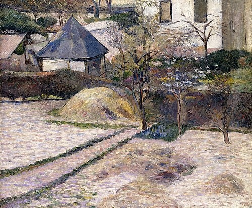 Paul Gauguin, Gärten im Vorfrühling in Rouen (Paysage à Rouen). Um 1884 (Gauguin,Paul,1848-1903,Christie's Images Ltd,Öl auf Leinwand,19. Jahrhundert,Gärten,Gauguin, Paul 1848-1903)
