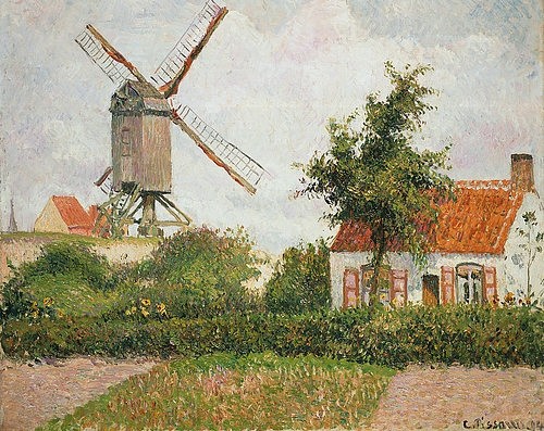 Camille Pissarro, Windmühle in Knocke (Belgien). 1894 (19. Jahrhundert,Öl auf Leinwand,Christie's Images Ltd,1830-1903,Pissarro,Camille,Mühle,Belgien,Pissarro, Camille 1830-1903, französischer impressionismus,Feld)