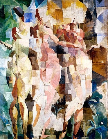 Robert Delaunay, Die drei Grazien. 1912 (Delaunay,Robert,1885-1941,Christie's Images Ltd,Öl auf Leinwand,20. Jahrhundert,Copyright ? Christie's Images Ltd / Photo ? Christie's Images Ltd,Abstrakte Kunst,Delaunay, Robert 1885-1941,Grazien,Moderne,Kubismus,Akt,Akte,Frauen,zerlegt,Auflösung,aufgelö)