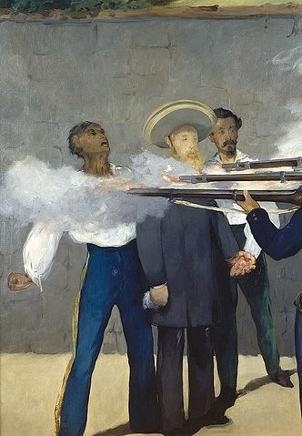 Édouard Manet, Die Erschiessung Kaiser Maximilians von Mexico 1867. Detail: Der Kaiser. (Manet,Édouard,Mannheim,Kunsthalle,1832-1883,Edouard Manet,19. Jahrhundert,Erschießung,Kaiser Maximilian von Mexico,Hinrichtung)