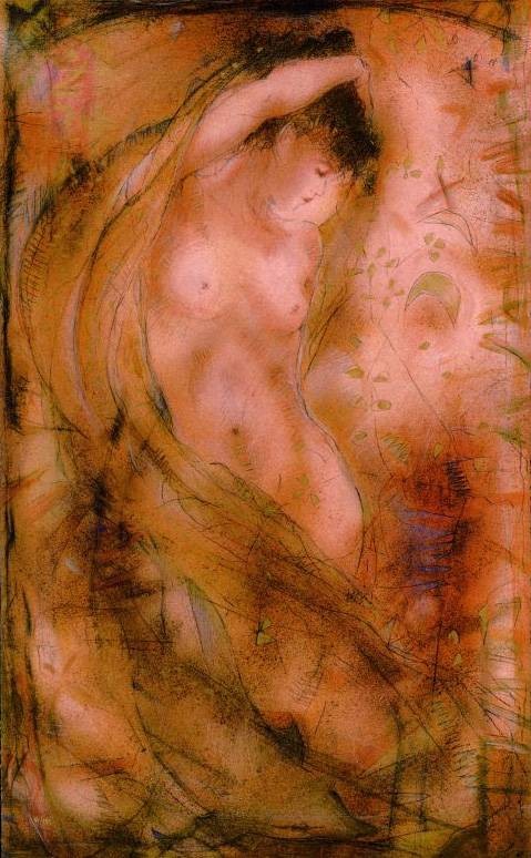 Treby Janet Freedom Within (2000) (Siebdruck, handsigniert) (Tänzerin, nackt, Aktmalerei, Extase, Erotik, Grafik, Original, signiert, Wohnzimmer, Schlafzimmer)