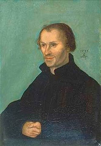 LUCAS CRANACH Der Ältere, Bildnis des Reformators Philipp Melanchthon (1497-1560). (Portrait, Persönlichkeiten, Religion, Reformation, Philipp Melanchthon, Klassiker, Renaissance, Wunschgröße, Wohnzimmer)