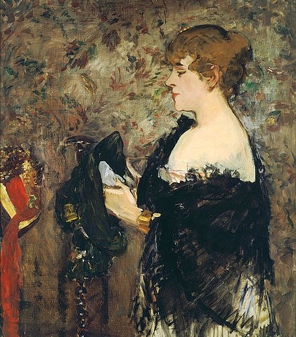 Édouard Manet, Die Modistin. 1881 (Öl auf Leinwand,San Francisco,Fine Art Museum,1832-1883,Manet,Édouard,Edouard Manet,Frau,19. Jahrhundert,Modistin,Mode,Impressionismus)