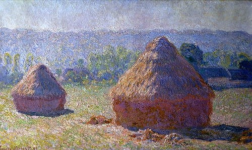 Claude Monet, Stroh-Schober am Ende des Sommers. 1891 (Monet,Claude,1840-1926,Paris,Musée d'Orsay,Öl auf Leinwand,Feld,Claude Monet,19. Jahrhundert,Impressionismus,Stroh,Schober,Sommer,Heuhaufen, französischer,Impressionismus,französisch)