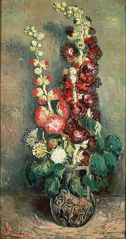 Vincent van Gogh, Vase mit Rosenmalven. 1886. (Gogh,Vincent van,1853-1890,Zürich,Kunsthaus,Blumenstillleben,Gogh, Vincent van 1853-1890,Blumen)