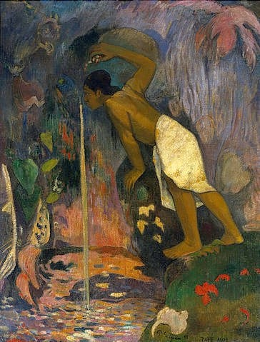 Paul Gauguin, Das heilige Wasser. (Gauguin,Paul,1848-1903,Zürich,Stiftung Sammlung E.G. Bührle,Trinken,Quellen,Wasser,Gauguin, Paul 1848-1903)