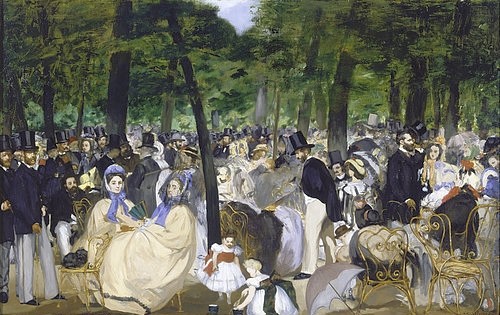 Édouard Manet, Musik im Tuileriengarten. 1862 (Gesellschaft, Freizeit, Bürgertum, Sommer, Musik, Paris, Garten, Park, Impressionismus, Wohnzimmer, Klassiker, Wunschgröße, bunt,)