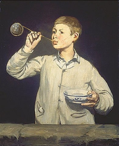 Édouard Manet, Die Seifenblasen. 1867 (Junge, Knabe, Léon Edouard Koëlla, Kinderspiel, Seifenblasen, Impressionismus, Wohnzimmer, Klassiker, Wunschgröße, bunt,)