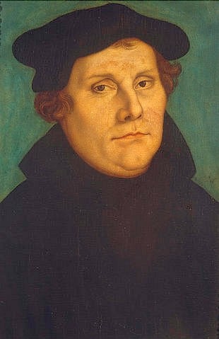 LUCAS CRANACH Der Ältere, Bildnis Martin Luthers als Professor. (Martin Luther, Religion, Reformation, Protestantismus, Portrait, Professor, Persönlichkeiten, Klassiker, Renaissance, Wunschgröße, Wohnzimmer)