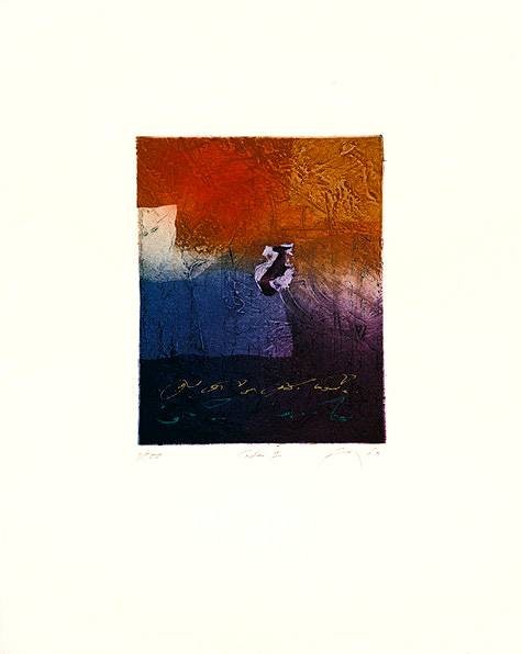 Cox James Coda II (2000) (Radierung, handsigniert) (Abstrakt, Grafik, Farbwolken, Radierung, Original, signiert, Wohnzimmer, Büro,)