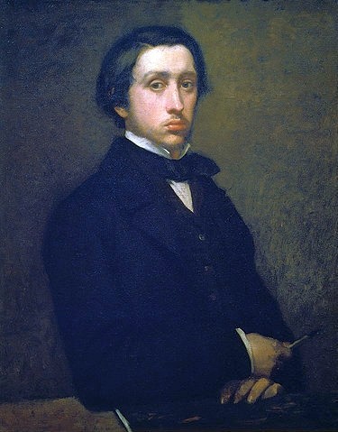 Edgar Degas, Selbstbildnis 1855. (Degas,Edgar,1834-1917,Paris,Musée d'Orsay,Papier/Öl/Lwd.,Selbstbildnis,19. Jahrhundert,Edgar Degas,Mann, französischer impressionismus,französisch,impressionistisch)