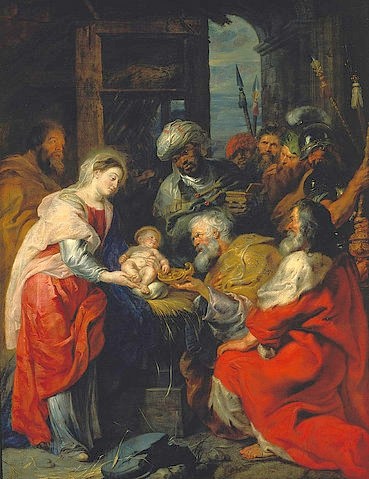 Peter Paul Rubens, Die Anbetung der Könige. 1626/27 (Barock,17. Jahrhundert,1577-1640,Rubens,Peter Paul,Paris,Musée du Louvre,Rubens, Peter Paul 1577-1640,drei heiligen könige)