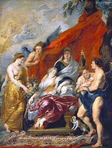 Peter Paul Rubens, Medici-Zyklus: Die Geburt Ludwigs XIII. in Fontainebleau, 27.09.1601. (Paris,Musée du Louvre,Rubens,Peter Paul,1577-1640,Ludwig XIII.,Rubens, Peter Paul 1577-1640)