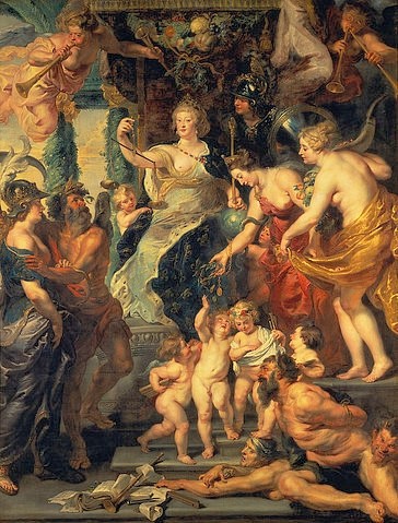 Peter Paul Rubens, Medici-Zyklus: Die glückliche Regentschaft. 1622-25 (Barock,17. Jahrhundert,1577-1640,Rubens,Peter Paul,Paris,Musée du Louvre,Allegorien,Maria de Medici,Waagen,Rubens, Peter Paul 1577-1640)