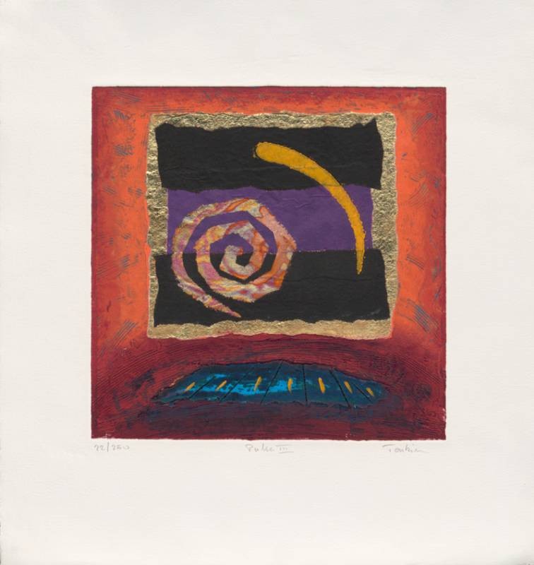 Tonkin Roy Pulse III (2001) (Mischtechnik, handsigniert) (Abstrakt, abstrakte Malerei, Linien, Formen, modern, Original, signiert, Büro, Wohnzimmer)