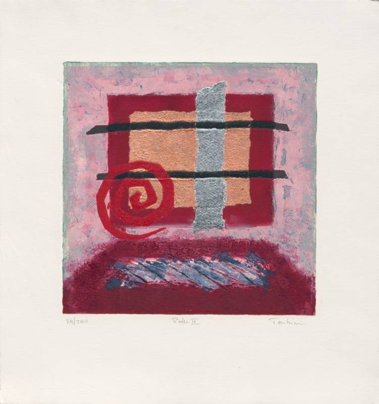 Tonkin Roy Pulse IV (2001) (Mischtechnik, handsigniert) (Abstrakt, abstrakte Malerei, Linien, Formen, modern, Original, signiert, Büro, Wohnzimmer)