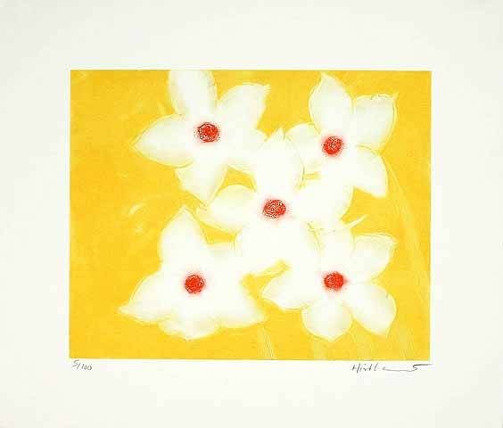 Hirthammer Josef Fünfmal Weiss auf Gelb (2000) (Radierung, handsigniert)