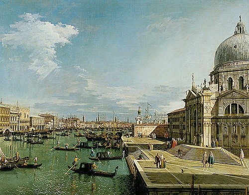 Canaletto (Giovanni Antonio Canal), Venedig, Santa Maria della Salute. (Öl auf Leinwand,Paris,Musée du Louvre,1697-1768,Canaletto (Giovanni Antonio Canal),Venedig,Italien,Canaletto (Giov.Antonio Canal) 1697-1768,18. Jahrhundert)