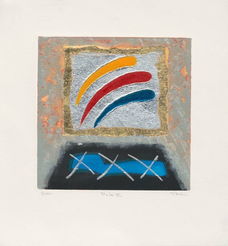 Tonkin Roy Pulse II (2001) (Mischtechnik, handsigniert) (Abstrakt, abstrakte Malerei, Linien, Formen, modern, Original, signiert, Büro, Wohnzimmer)