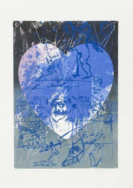 Hashemi Hassan Blaues Herz (2002) (Radierung, handsigniert)