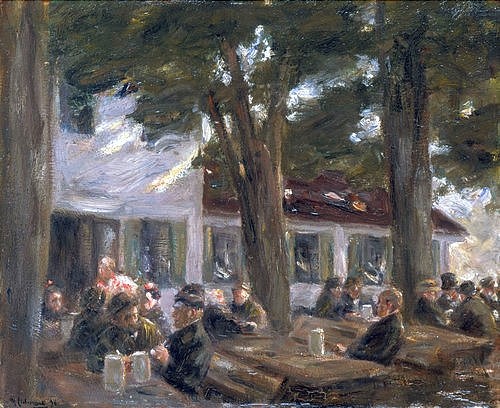 Max Liebermann, Biergarten zu Brannenburg. 1896. (Christie's Images Ltd,Liebermann,Max,1847-1935,Wirtshäuser,Trinken,Bier,Gärten,Liebermann, Max 1847-1935)