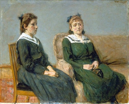 Max Liebermann, Die beiden Schwestern Leder. 1918. (Christie's Images Ltd,Liebermann,Max,1847-1935,Geschwister,Kinder,Liebermann, Max 1847-1935)