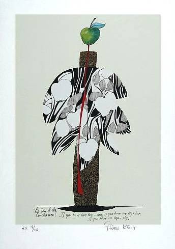 Krum Iren Day of Consequence (Lithographie, handsigniert) (Flasche, Grafik, Original, signiert, modern, Wohnzimmer, Esszimmer, bunt)