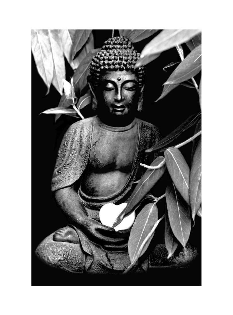 Konfiguration benutzen (Buddha, Statue, Religiös, Glaube, Japan, Meditation, Wellness,  Fotokunst, Wunschgröße,  Schlafzimmer, Wohnzimmer, schwarz/weiß)