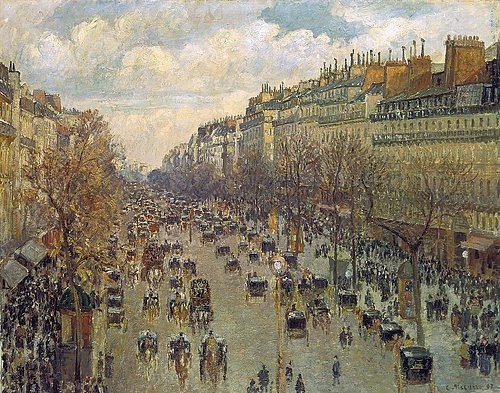 Camille Pissarro, Der Boulevard Montmartre in Paris. 1893. (Paris, Stadt, Hauptstadt, Straße, Prachtstraße, belebt, Menschen, Alltagsszene, Frankreich, Impressionismus, Klassische Moderne, Wohnzimmer, Wunschgröße)