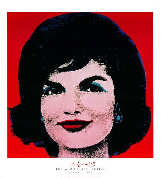 Warhol Andy Jackie, 1964 (Offset) (Klassische Moderne, Amerikanische Kunst, Pop Art, Portrait, People & Eros, Persönlichkeiten, Präsidentengattin, Jackie Onassis, Kennedy, Wohnzimmer,   rot/bunt)