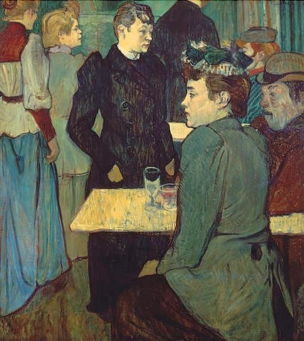 Henri de Toulouse-Lautrec, Eine Ecke im Moulin de la Galette (Washington,National Gallery,Toulouse-Lautrec,Henri de,1864-1901,Wirtshaus,Trinken,Spirituosen,Toulouse-Lautrec,frankreich,19. Jahrhundert)