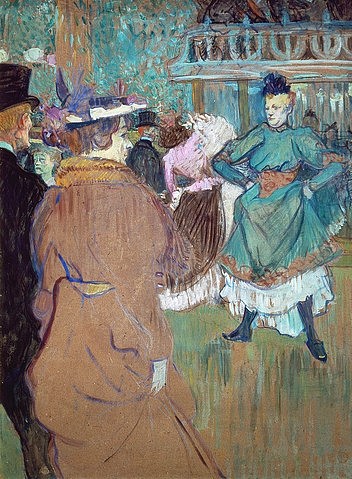 Henri de Toulouse-Lautrec, Quadrille im Moulin Rouge. 1892 (19. Jahrhundert,Öl auf Karton,1864-1901,Toulouse-Lautrec,Henri de,Washington,National Gallery,Tanz,Paris,Wirtshaus,Toulouse-Lautrec,19. Jahrhundert,frankreich,Nachtleben)