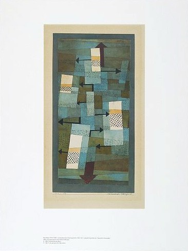 Paul Klee, Schwankendes Gleichgewicht (Offset) (Malerei, Konstruktivismus,  geometrische Formen, Farbflächen, Klassische Moderne,  Wohnzimmer, Arztpraxis, Büro, Business, bunt)