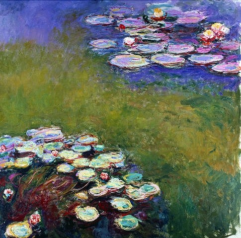 Claude Monet, Seerosen. (Monet,Claude,1840-1926,Paris,Musée Marmottan,Claude Monet,Impressionismus,Spätimpressionismus,20. Jahrhundert,Teich,Seerose,Wasserspiegelung,Spiegelung,quadratisch)
