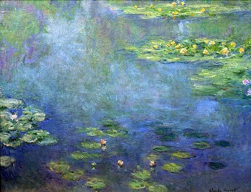 Claude Monet, Seerosenteich (Monet,Claude,1840-1926,Tokyo,Collection Ohara,Claude Monet,Impressionismus,französischer Impressionismus,Spätimpressionismus,Teich,Seerose,Seerosenteich,Wasserspiegelung,Himmel,20. Jahrhundert)