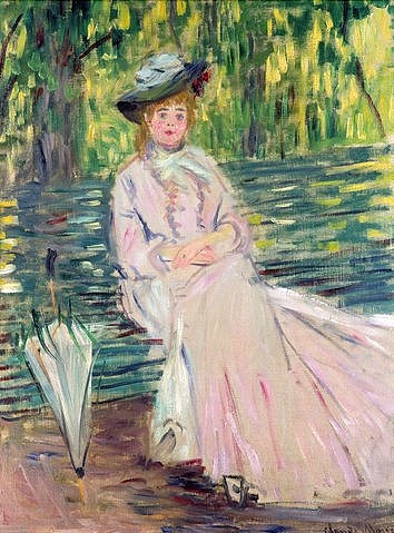Claude Monet, Im Park. 1878 (Monet,Claude,1840-1926,London,Tate Gallery,Frau,Garten,Sommer,Monet,park,20. Jahrhundert,19. Jahrhundert,Bank,Parkbank,sitzen, französischer,Impressionismus,französisch)