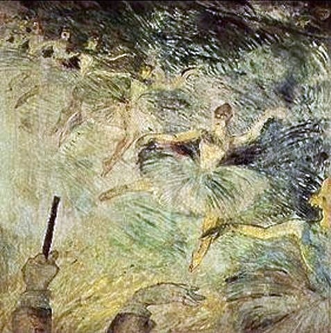 Henri de Toulouse-Lautrec, Ballett. 1885 (Toulouse-Lautrec,Henri de,Chicago,Art Institute,1864-1901,Fresko auf Lwd. übertragen,Tanz,Toulouse-Lautrec,19. Jahrhundert)